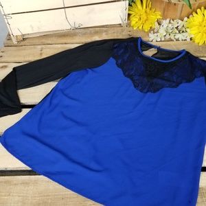 Metaphor navy/ black lace  Neck Long   Sleeve 122